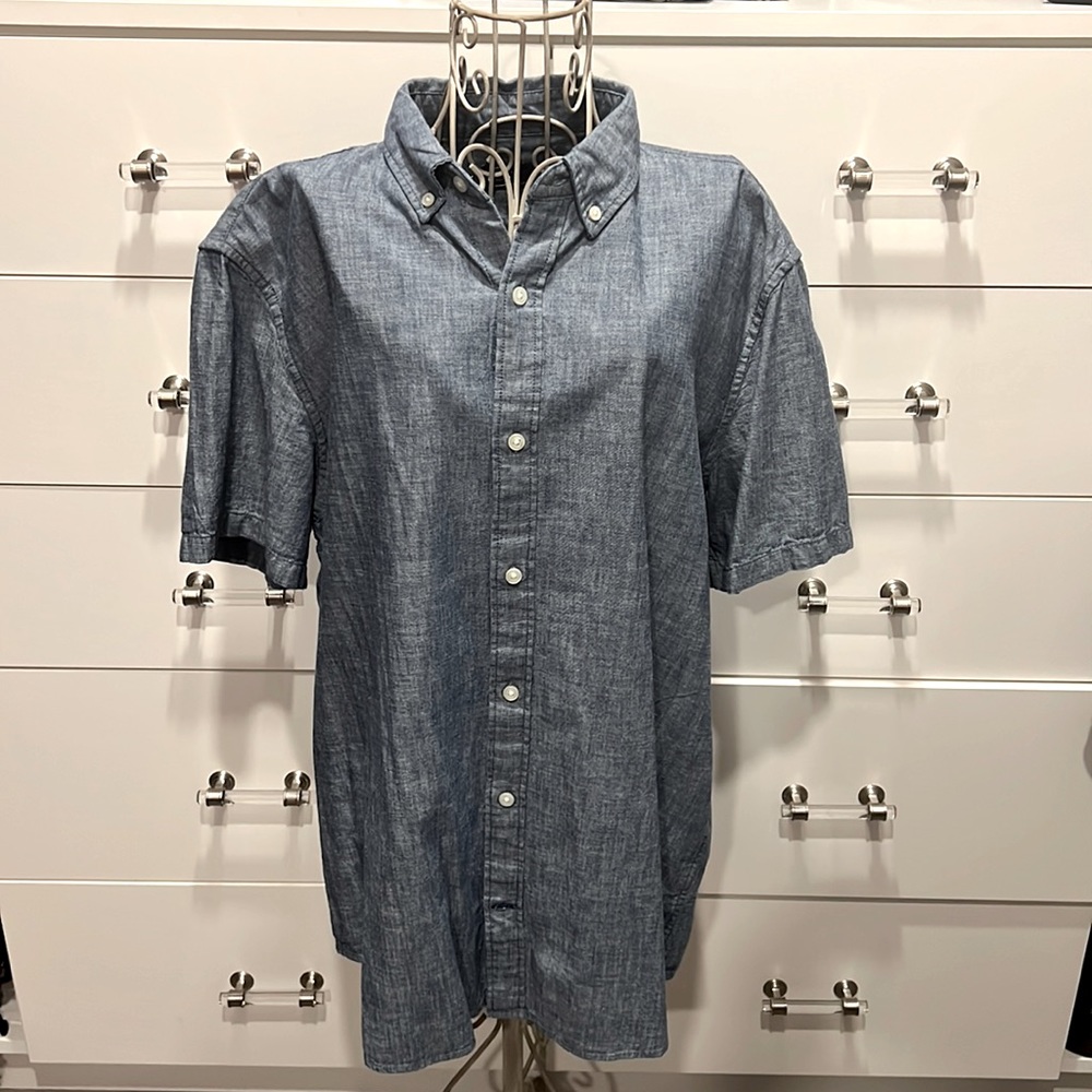 GAP chambray button down, size L
